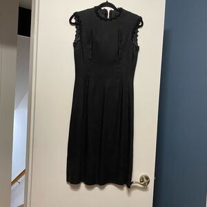 Vintage Black Sleeveless Beaded Dress Fully Lined